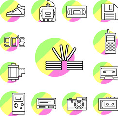 Toy spiral the 90s icon in a collection with other items