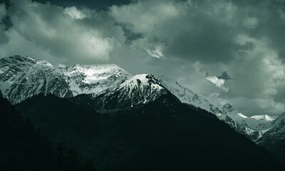 snow covered mountains