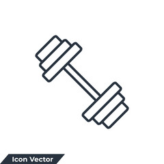 barbell icon logo vector illustration. dumbbell, Gym equipment symbol template for graphic and web design collection