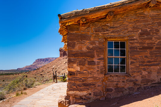 The Old Stone Cowboy Bunkhouse, Pipe Springs National Monument, Fredonia, Arizona, USA