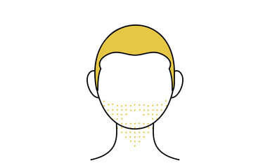 ヒゲ脱毛のイメージ、無精ひげを生やした男性