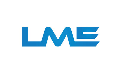 Connected LME Letters logo Design Linked Chain logo Concept