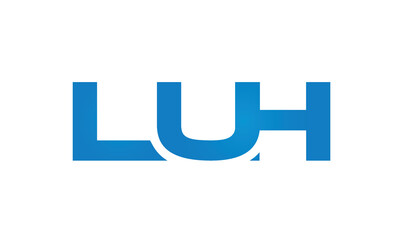 Connected LUH Letters logo Design Linked Chain logo Concept