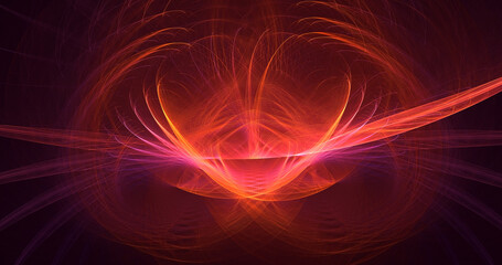 3D rendering abstract multicolor technology fractal light background