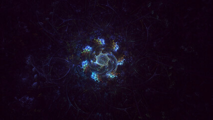 3D rendering abstract round light background