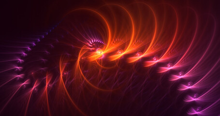 3D rendering abstract multicolor fractal light background
