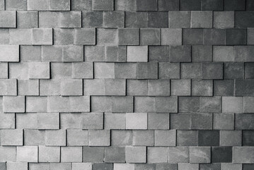 Gray pattern of decorative stone brick wall surface with cement textured background, Vintage style.