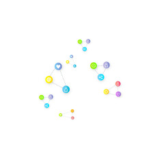 Social media marketing icons internet tags target