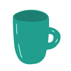 Green doodle cup vector illustration