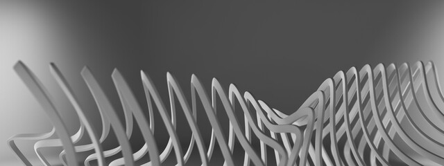 Abstract Concept Background. Black and White Minimalistic Texture. Digital 3d Illustration