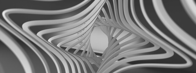 Abstract Concept Background. Black and White Minimalistic Texture. Digital 3d Illustration
