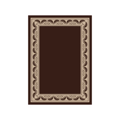 Brown frame with wavy line for photo, blank prints