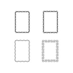 Monochrome frame with wavy line for pfoto set.