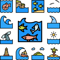 Fototapeta premium Tattoo needles icon in a collection with other items