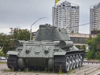 old soviet tank in Ukraine