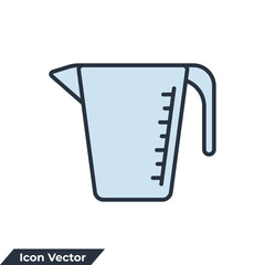 measuring cup icon logo vector illustration. cup symbol template for graphic and web design collection