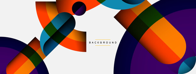 Obraz premium Trendy shapes, color minimal design composition, lines and shadows for wallpaper banner background or landing page