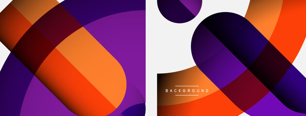 Geometric abstract background. Round shapes, circles, lines composition for wallpaper banner background or landing page