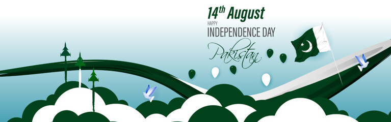 Vector illustration for Pakistan Independence Day