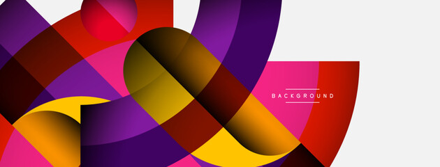 Obraz premium Geometric abstract background. Round shapes, circles, lines composition for wallpaper banner background or landing page