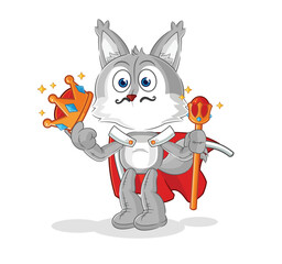 wolf king vector. cartoon character