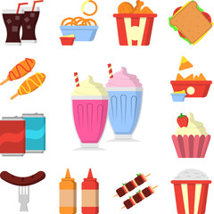 Milkshake cocktail color icon in a collection with other items