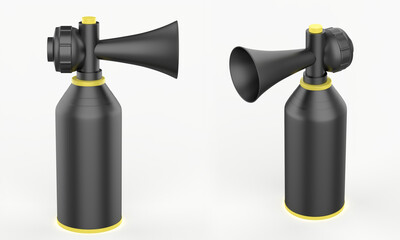 Air horn isolated on white background. 3d illustration