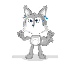 wolf muscular cartoon. cartoon mascot vector