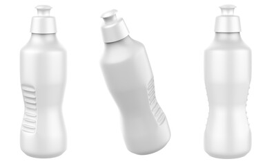 Bottle design for dishwashing liquid soap isolated on white background. 3d illustration