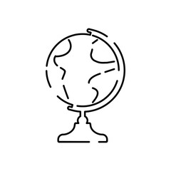 Back to School thin line icon. Vector education icons. Lesson, Study, Learning, Courses. Geography globe earth