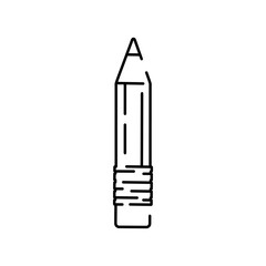 Back to School thin line icon. Vector education icons. Lesson, Study, Learning, Courses. Student pencil