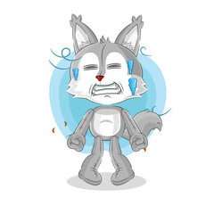 wolf cold illustration. character vector