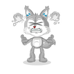 wolf very angry mascot. cartoon vector