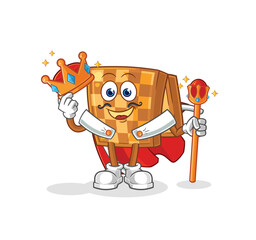 Obraz premium wood chess king vector. cartoon character