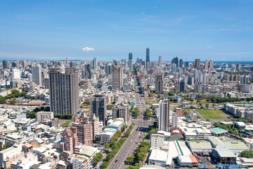 Aerial  view of Kaohsiung city , Taiwan.