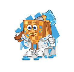 wood chess painter illustration. character vector