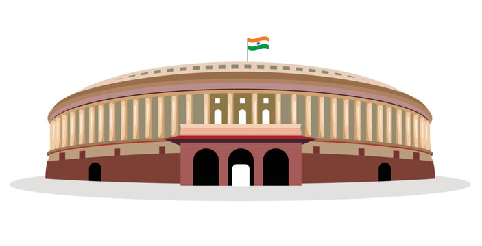 Parliament of India vector illustration