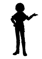 Silhouette illustration of anime character	