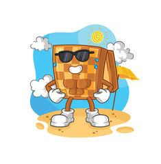 wood chess sunbathing in summer. character vector