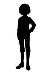 Silhouette illustration of anime character	