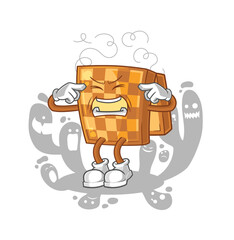 depressed wood chess character. cartoon vector