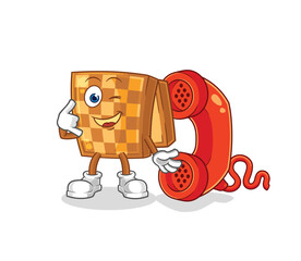 wood chess call mascot. cartoon vector