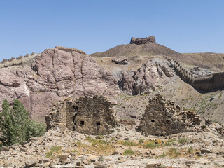 Castle ruins, ruins and ruins in the historical tissue area
