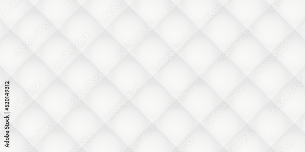 Wall mural tiles of transparent squares colored in light grey - geometric mosaic pattern, glossy grid pattern o