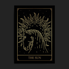 The sun golden major arcana tarot card