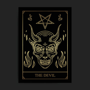The devil magic major arcana tarot card