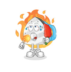 iron eat hot chilie mascot. cartoon vector