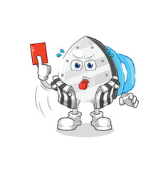 iron referee with red card illustration. character vector