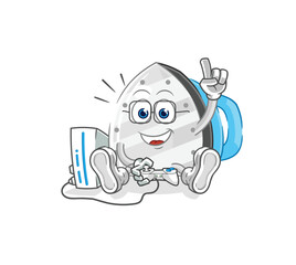 iron playing video games. cartoon character