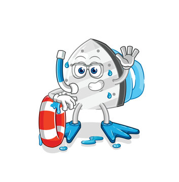 recommend clip art: iron swimmer with buoy mascot. cartoon vector